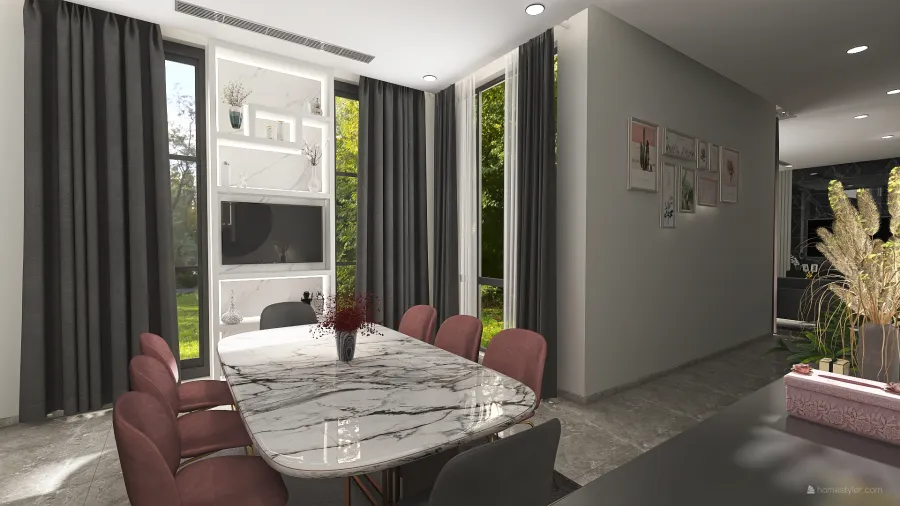 VILLA MR-ADEL-WOMEN'S DINNING ROOM 3d design renderings