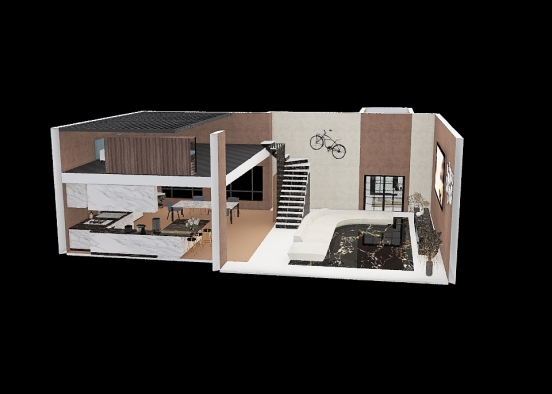 Practical small tow-storey apartment Design Rendering