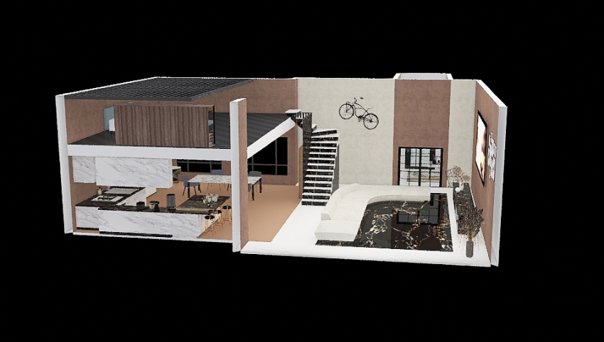Practical small tow-storey apartment 3d design picture 209.21