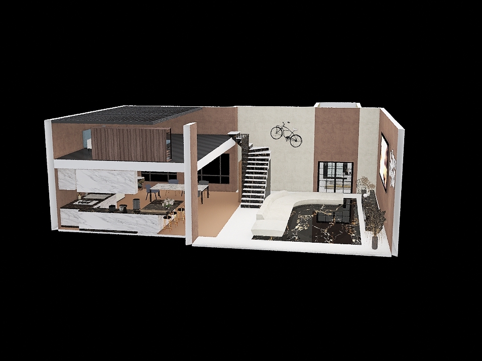 Practical small tow-storey apartment 3d design renderings