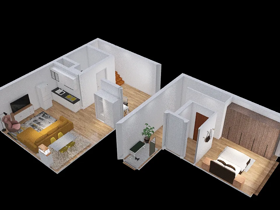 line kitchen 3d design renderings