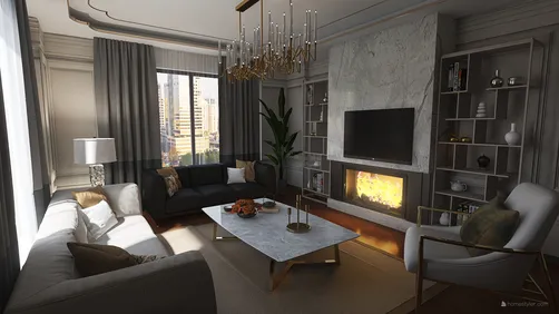 Avant-Garde Living Room Plan