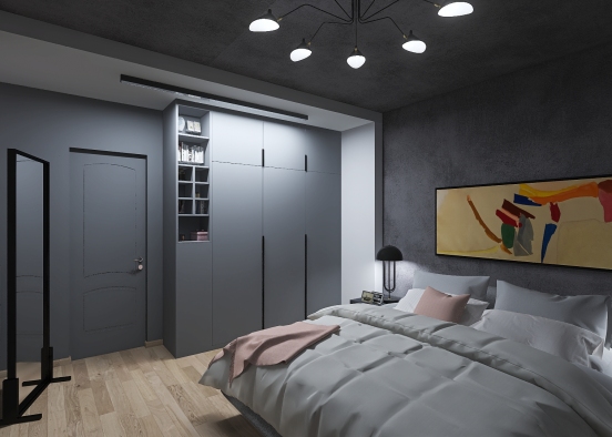 bedroom _concrete _urbanstyle Design Rendering