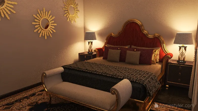 Dormitorio Art deco 3d design renderings