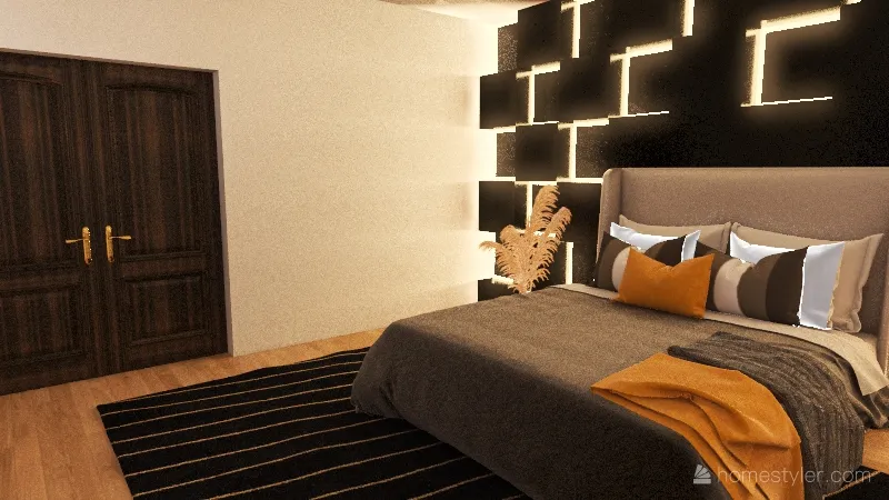 Glam Bedroom 3d design renderings