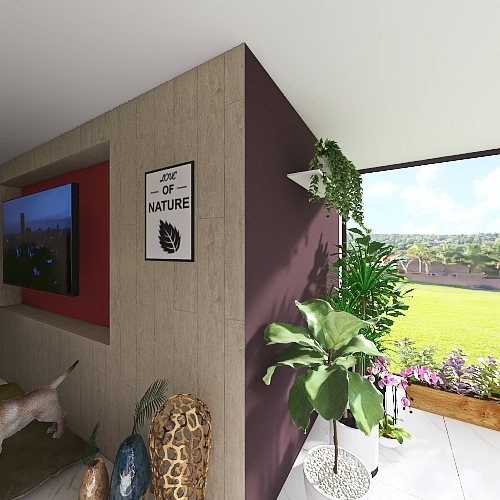 livingroom and winter garden 3d design renderings