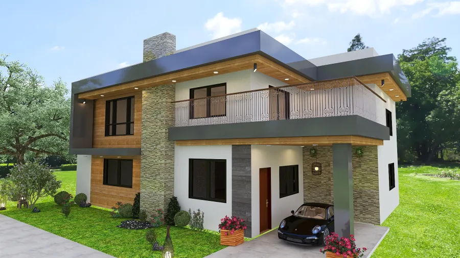 Modern #HSDA2020Residential - Classy Villa ColdTones Grey 3d design renderings