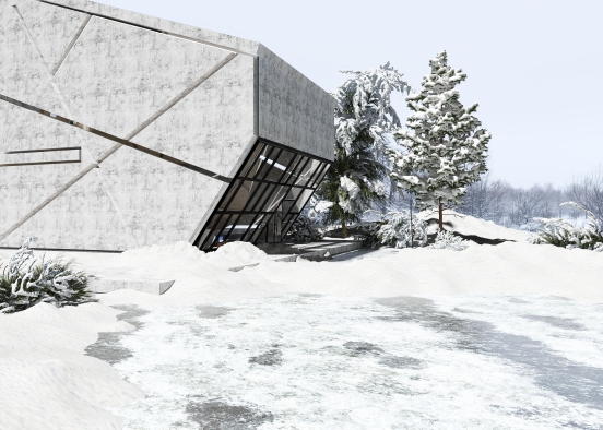 Scandinavian Industrial WabiSabi #HSDA2020Residential"The house on the frozen lake" Design Rendering