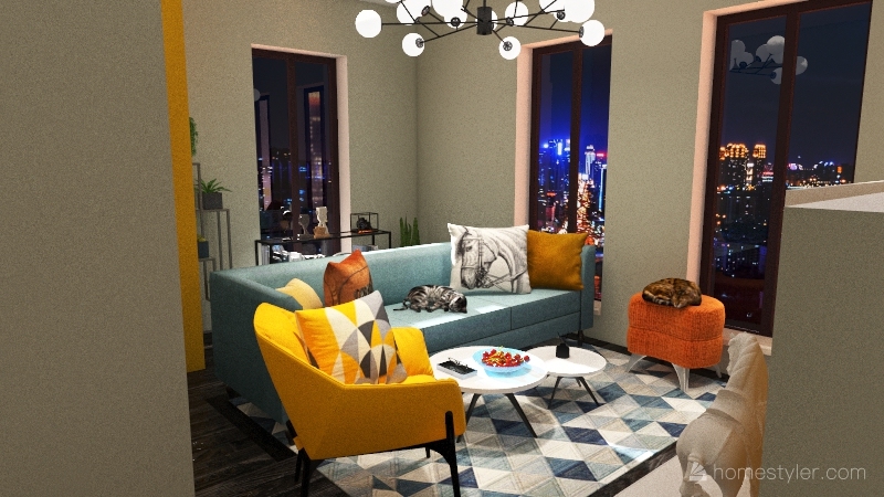 A cute house for two 3d design renderings