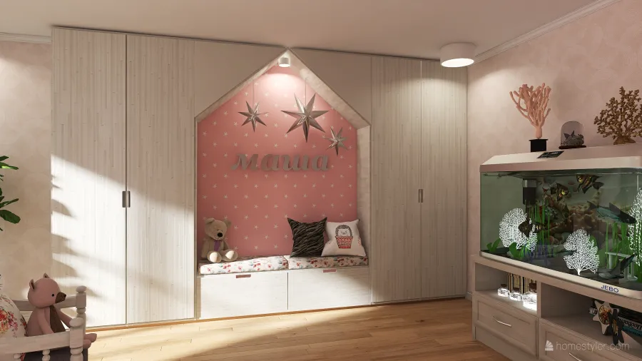 Beautiful  Girl's room 3d design renderings
