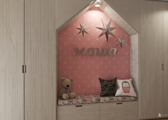 Beautiful  Girl's room Design Rendering