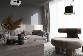 Modern Modern Minimalist Living Room Design Rendering