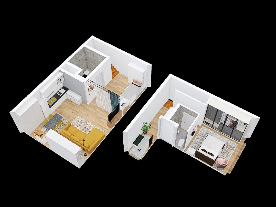 A souterrain apartment in Berlin 3d design renderings