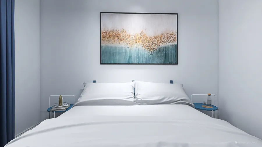 Contemporary White Bedroom 3d design renderings