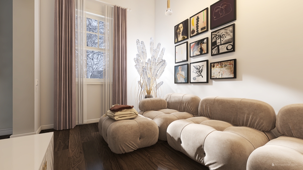 Contemporary White Lounge 3d design renderings