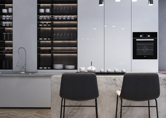 Contemporary Bauhaus #HSDA2020 Kitchen  #HSDA2020Commercial Design Rendering