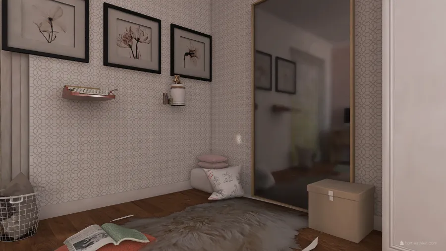 Classic girl bedroom 3d design renderings