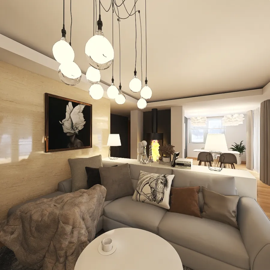 Living & dining 3d design renderings