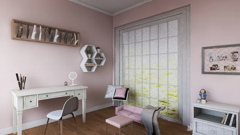 Classic girl bedroom 3d design renderings