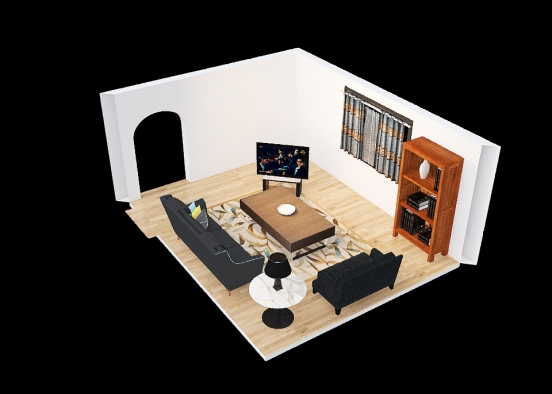 Living Room BW Design Rendering