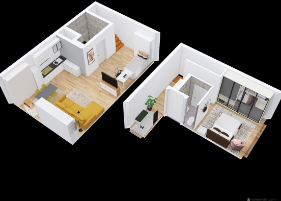 Layout 2 apartment in Berlin Design Rendering