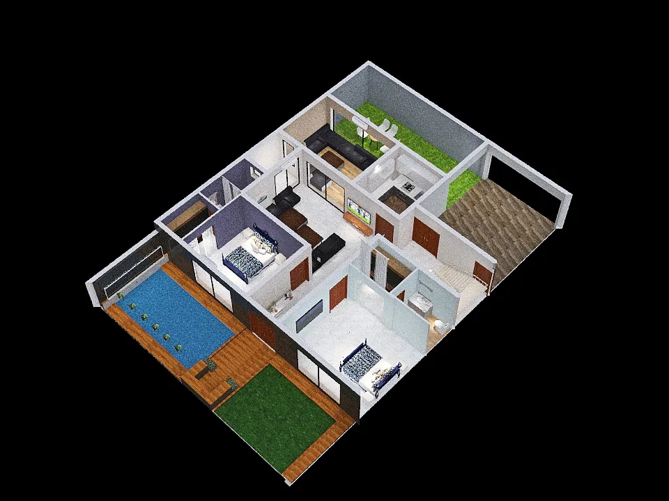 156 Ground Floor - 2 3d design renderings