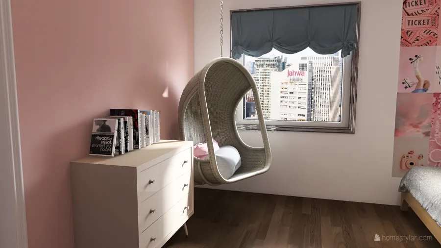 Pink Trendy Room for a Teen 3d design renderings