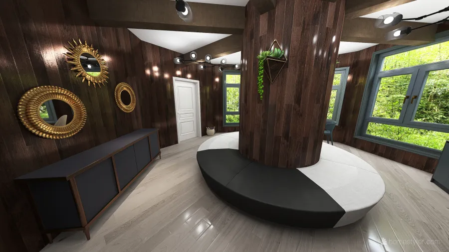Tree House Kitchen 3d design renderings