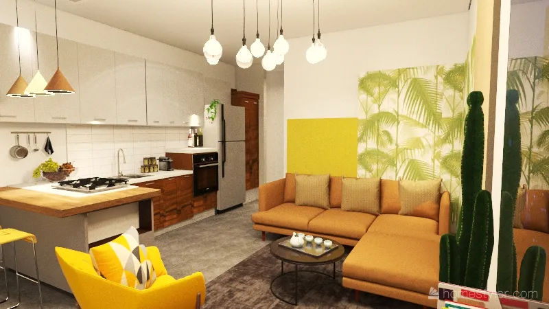 Appartamento per studenti 3d design renderings