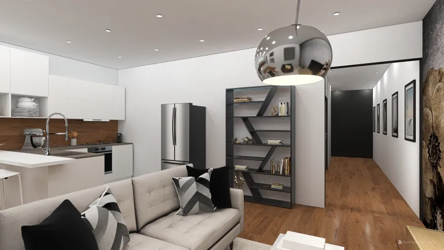 salone e cucina 3d design renderings