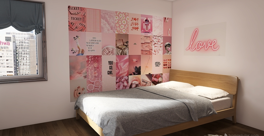 Pink Trendy Room for a Teen Interior Design Render