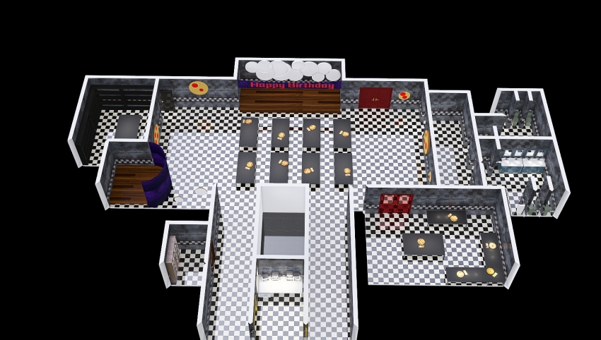 Fnaf 1 map redesign inspired by real pizza places from the 80s. :  r/fivenightsatfreddys