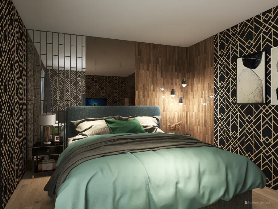 bed room 3d design renderings