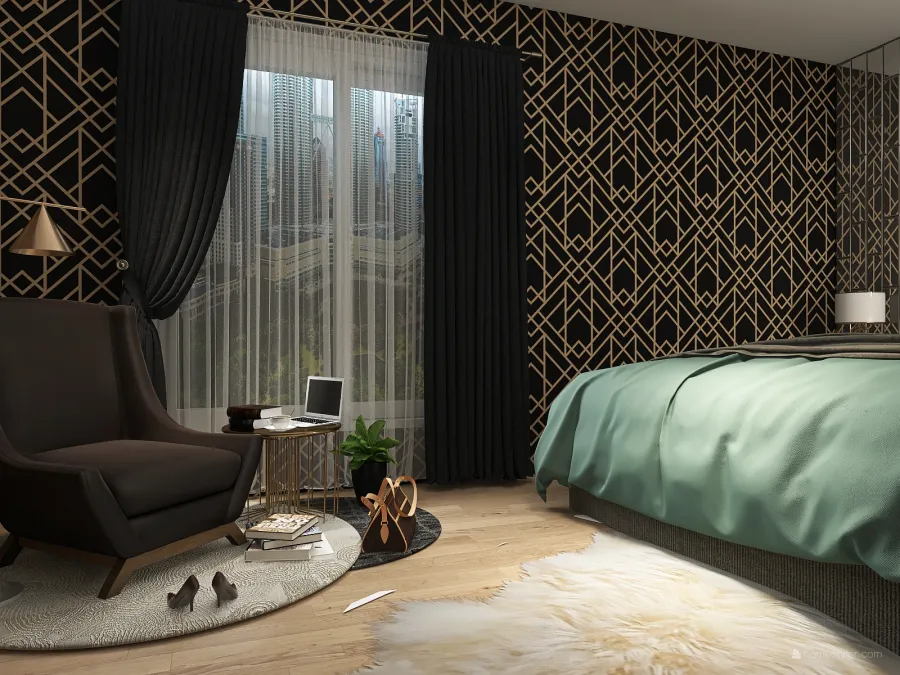 bed room 3d design renderings