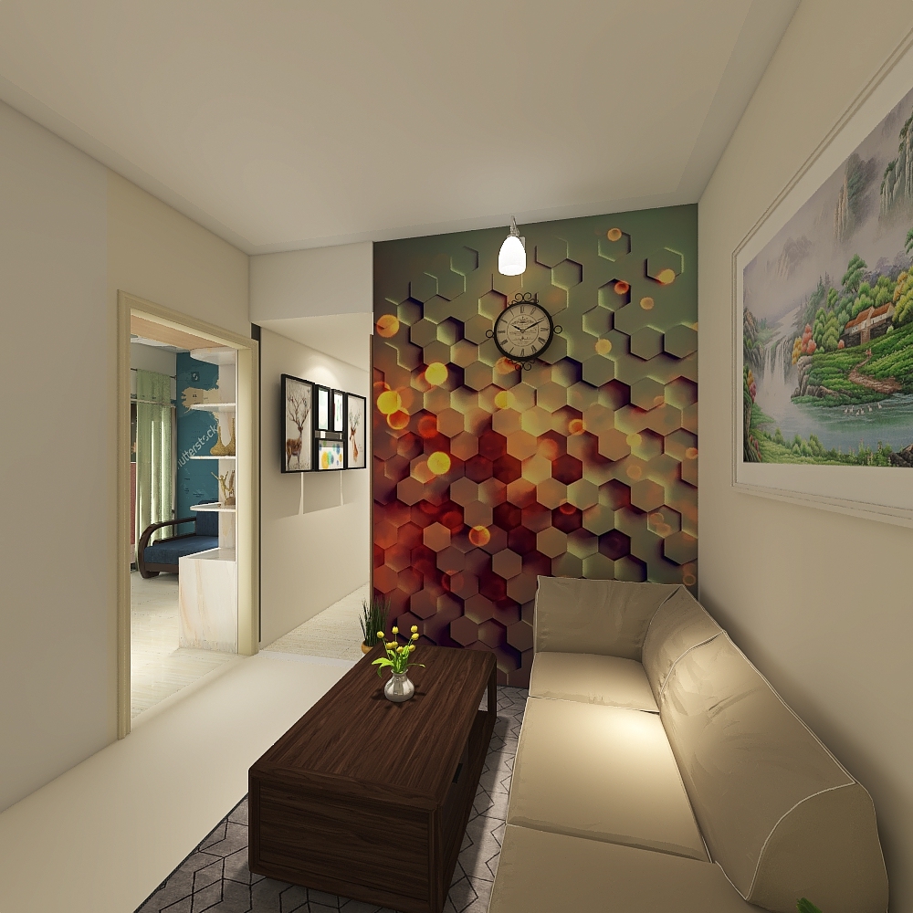 Living Room - Hall 3d design renderings