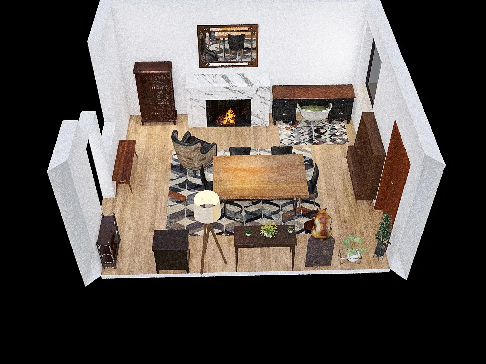 Dining Room/Office - Current 3d design renderings