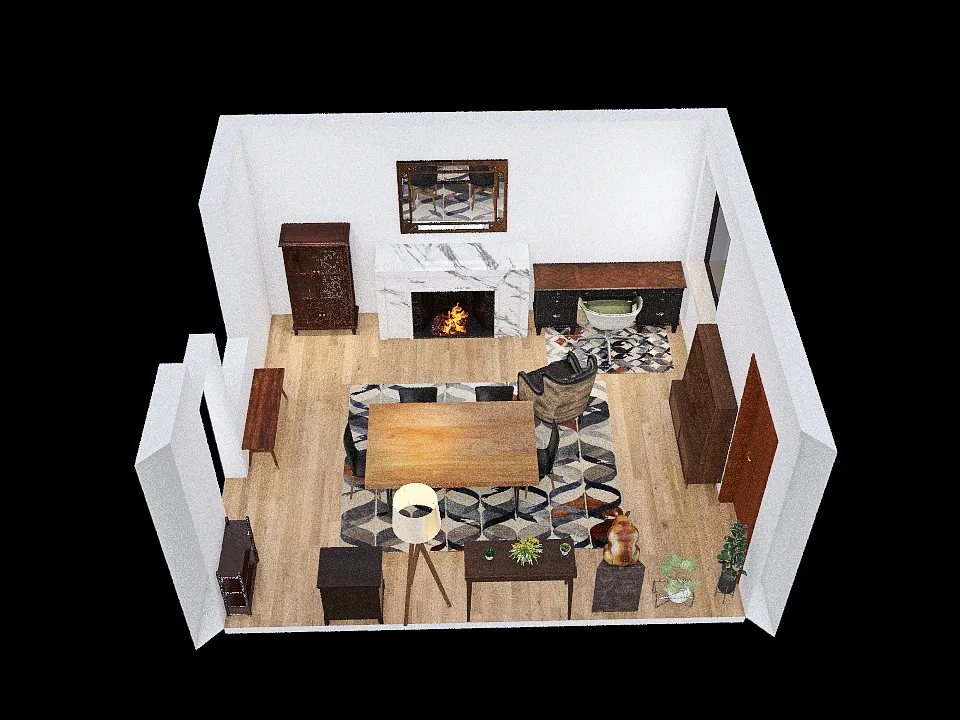 Dining Room/Office - Old 2 3d design renderings