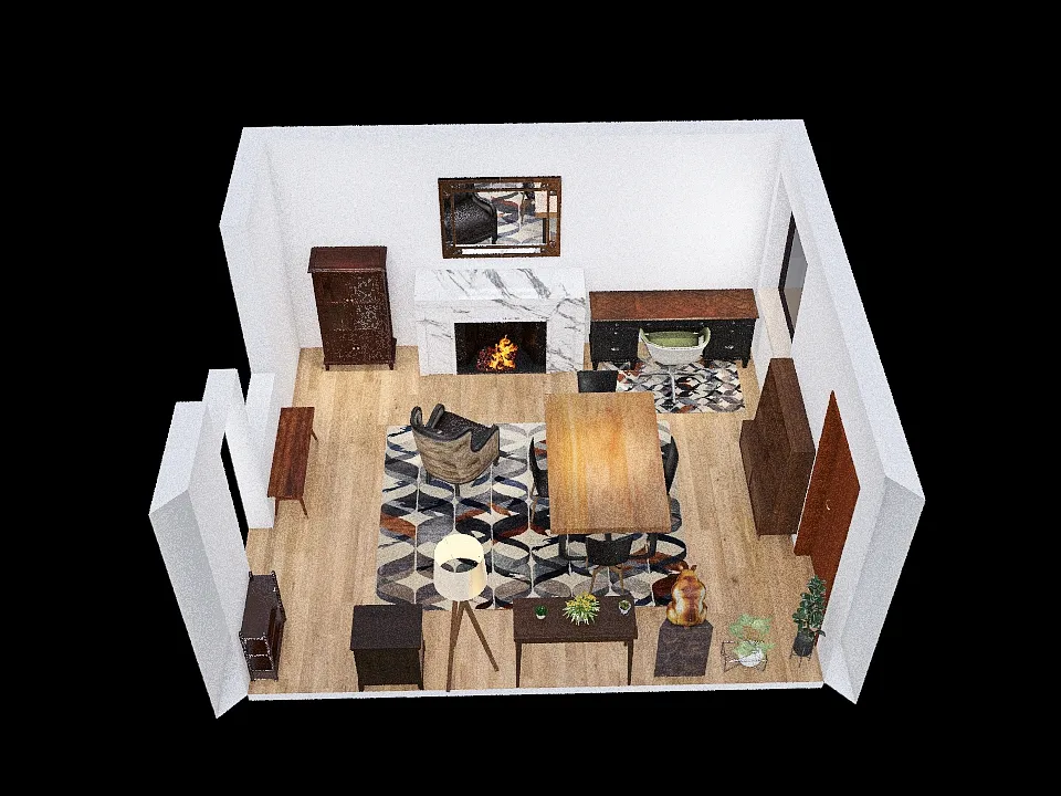 Dining Room/Office - Idea 3 3d design renderings