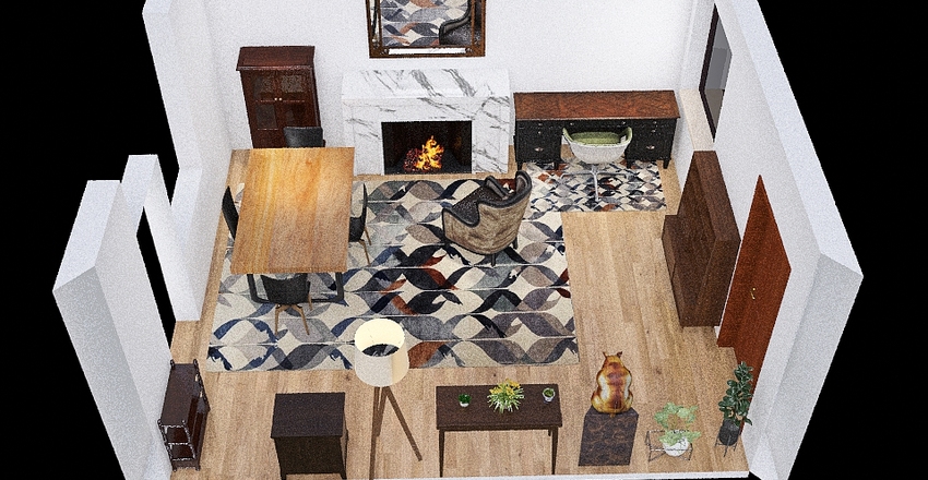 Dining Room/Office - Idea 2 Interior Design Render