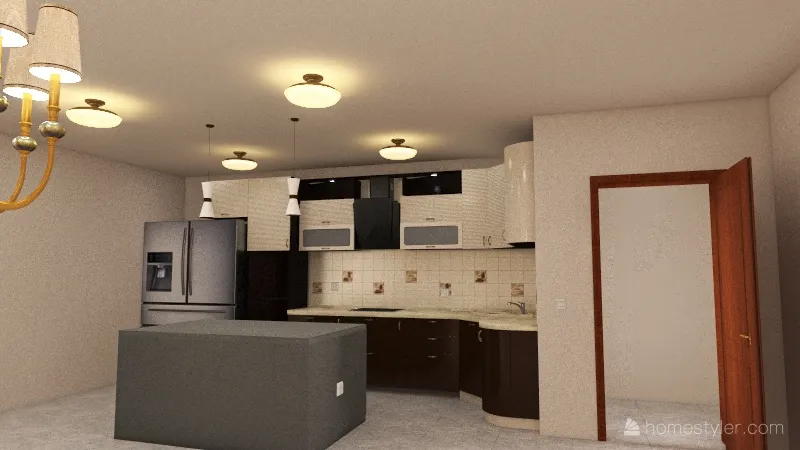 Kitchen & Dining Room 3d design renderings
