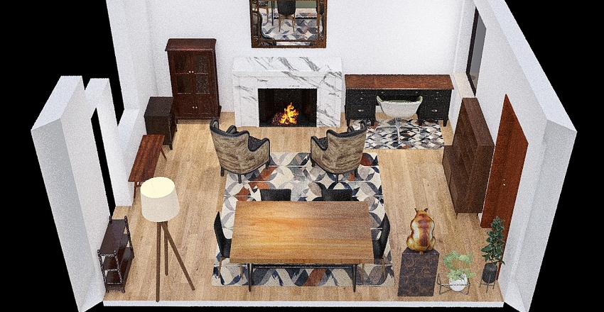 Dining Room/Office - Idea 1 Interior Design Render