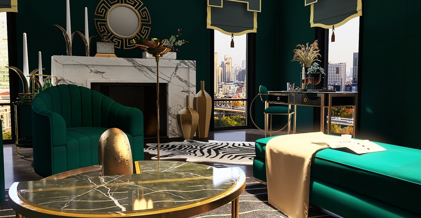 Art Deco Interior Design Render