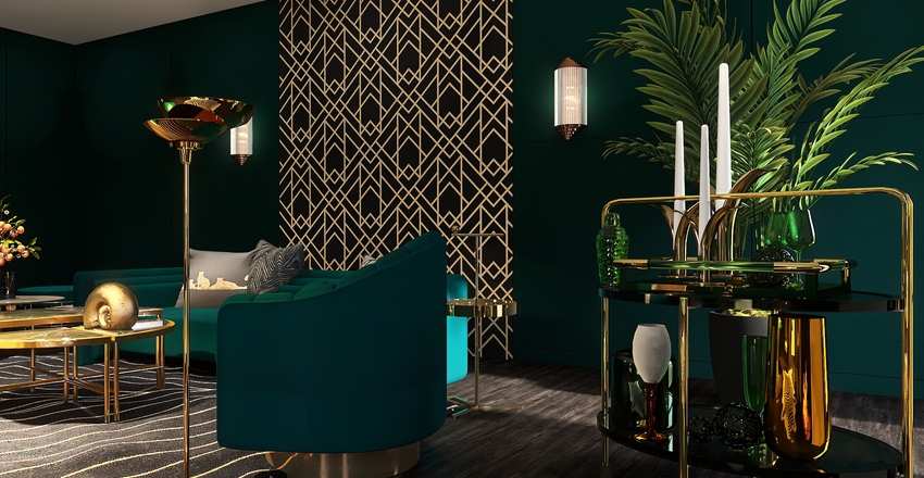 Art Deco Interior Design Render