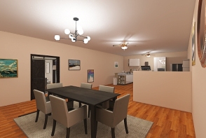 Copy of Living room/ Kitchen Design Rendering