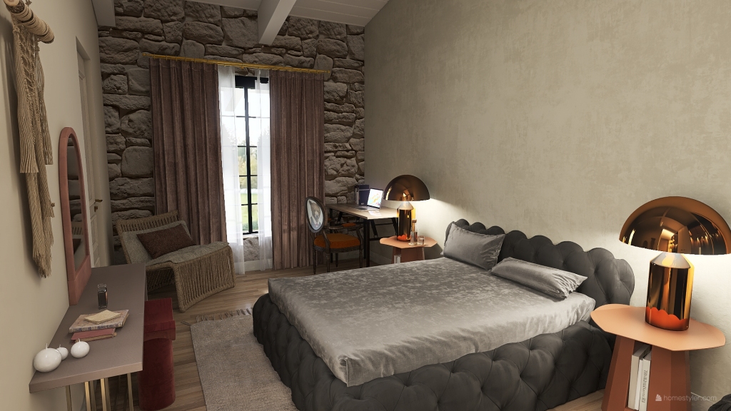 Traditional Stone House 3d design renderings