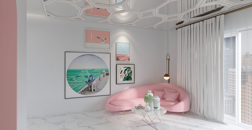 Habitación Art Decó Interior Design Render