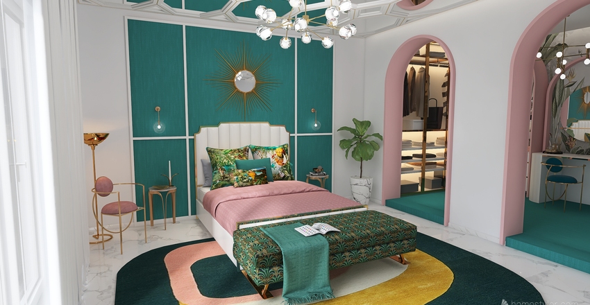 Habitación Art Decó Interior Design Render