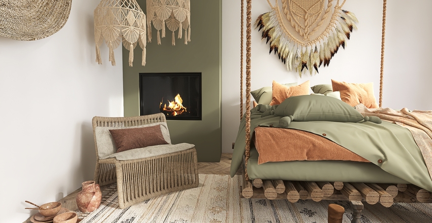 Shades Of Green Interior Design Render
