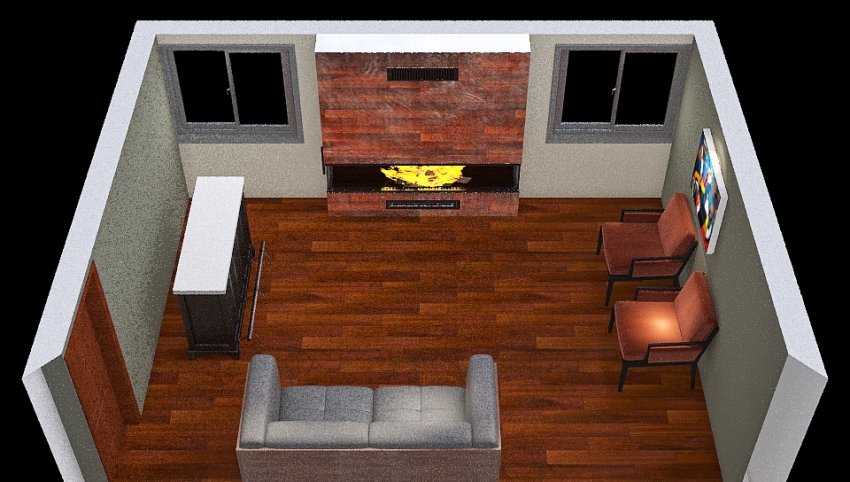 Family Room with Bar 3d design picture 25.74