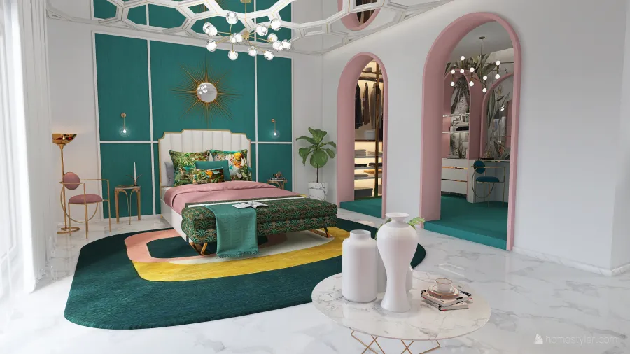 Habitación  #Art Decó 3d design renderings